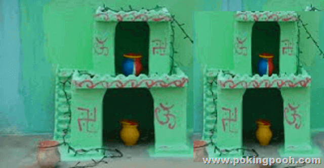 Mud House making for Diwali celebration