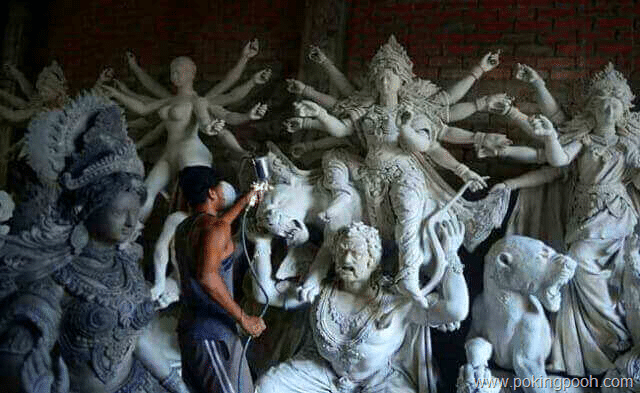 Maa Durga Idol in Progress